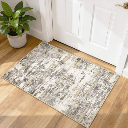 8x10 Area Rugs Living Room Abstract Washable Rug, Gold Brown