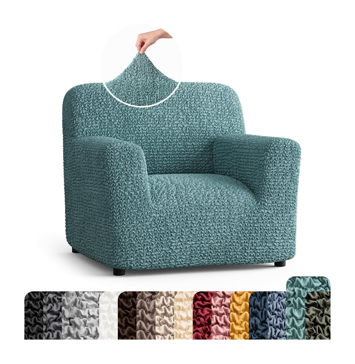 PAULATO Premium Stretch Couch Covers for Sofa - Sofa Chair Cover Washable, Dogs & Pets Friendly - Elastic Polyester Loveseat Slipcovers - Non-Slip Love Seat Couch Covers - Moss Green (64"-85" Wide)