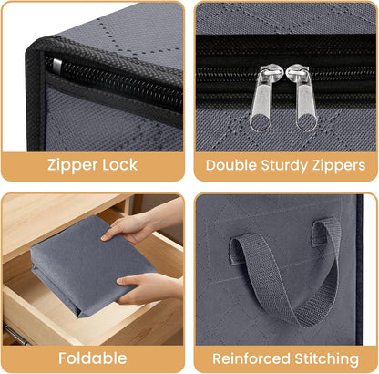 Fab totes 6 Pack Storage Bags for Clothes Blanket Storage Bins with Lids