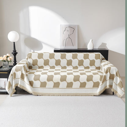 MEETSKY Couch Cover Sofa Covers Couch Covers for 3 Cushion Couch Sofa Pet Friendly, L Shaped Sectional Sofa Covers Washable Simply Put Sofa Throw Cover for Dogs, 91" x 134", Beige
