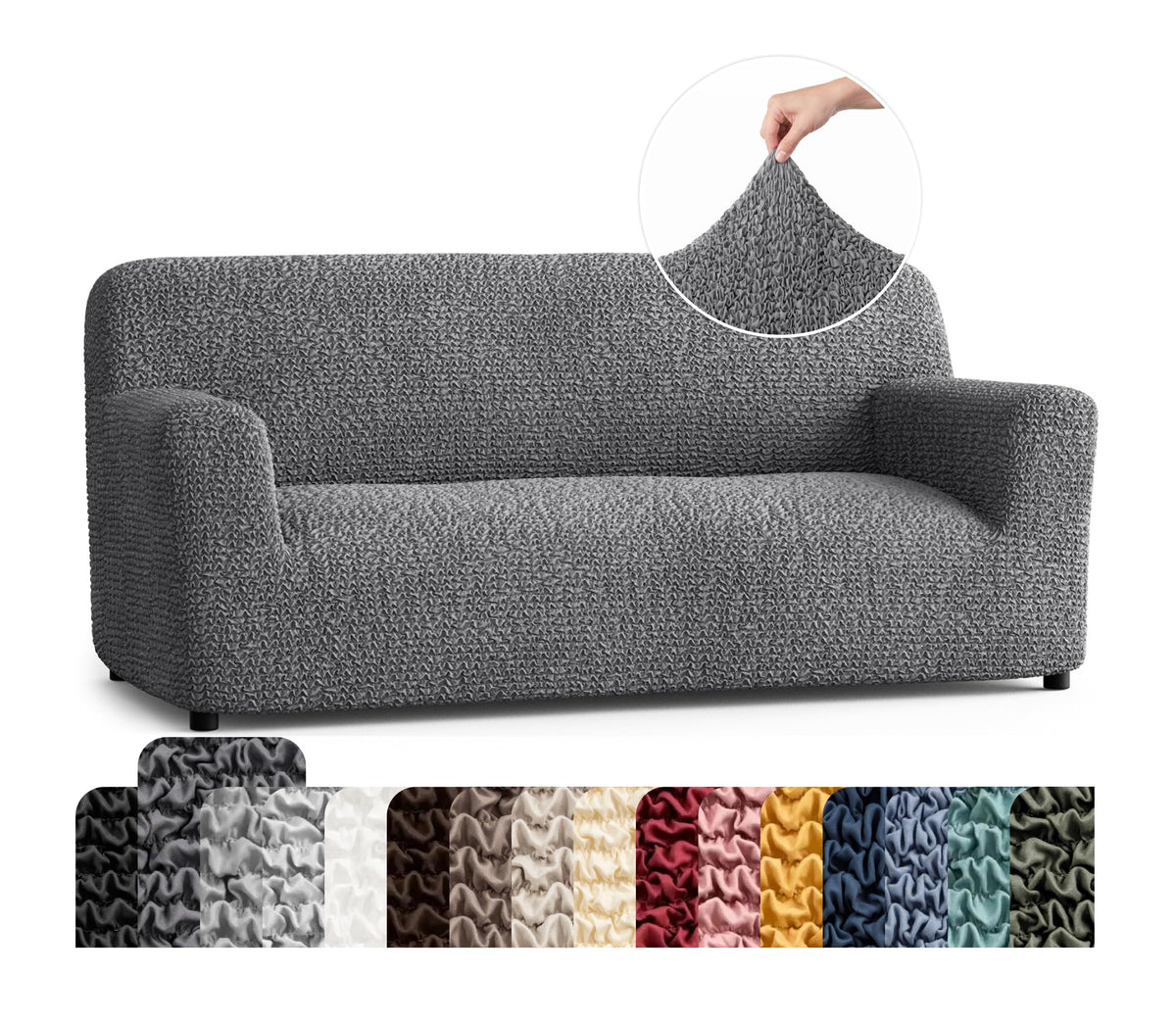 PAULATO Premium Stretch Couch Covers for Sofa - Sofa Chair Cover Washable, Dogs & Pets Friendly - Elastic Polyester Loveseat Slipcovers - Non-Slip Love Seat Couch Covers - Moss Green (64"-85" Wide)