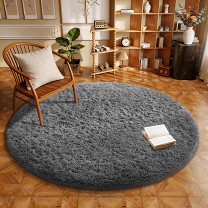 Ophanie Area Rugs 9x12 Living Room, Large Grey Bedroom Carpet, Big Shag Indoor Thick Soft Nursery Rug, Gray Fluffy Carpets for Boy and Girls Room Dorm Home Decor Aesthetic