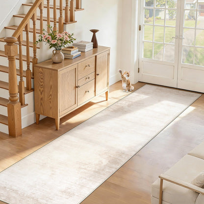 Area Rugs 6x9 Living Room: Washable Rug Modern Abstract Large Rug Soft Non Slip Neutral Rugs Stain Resistant Indoor Carpet for Bedroom Kitchen Dining Room Table Nursery Home Office Rugs(Beige,6'x9')