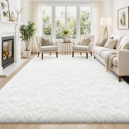 Tosuoka 8x10 Area Rugs for Living Room Bedroom, Black Rug Soft Fluffy Shag