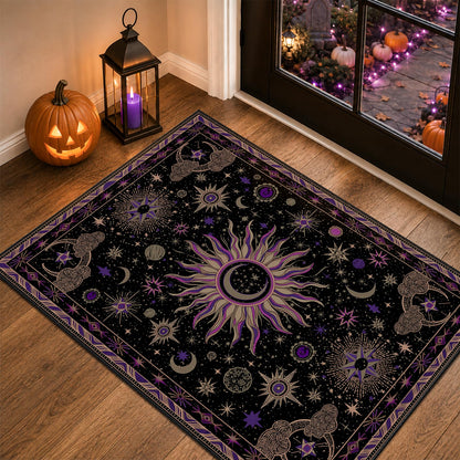 Vacuum-Friendly, 8x10 Washable Area Rug, Black Gold Beige Red