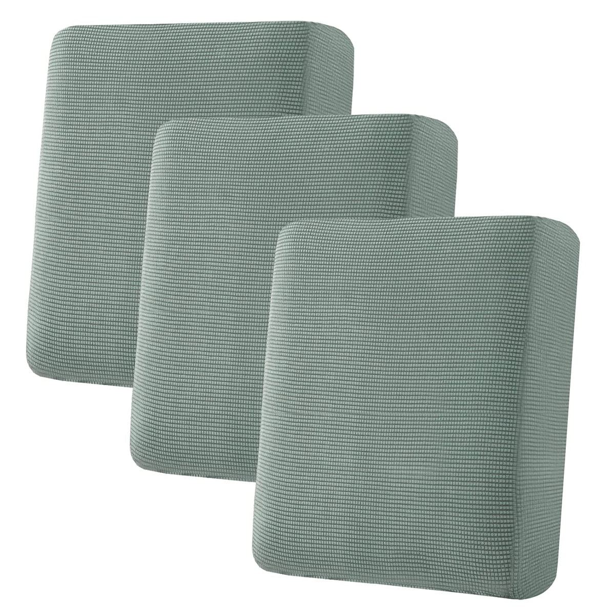 H.VERSAILTEX Super Stretch Individual Seat Cushion Covers - Sofa & Couch Cushion Slipcover Sets - Thick Jacquard Textured Twill Fabric (3 Piece, Island Fossi)