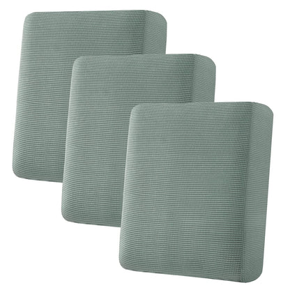 H.VERSAILTEX Super Stretch Individual Seat Cushion Covers Sofa Covers Couch Cushion Cover Slipcover Sets Thick Jacquard Textured Twill Fabric (3 Piece Sofa Cushion Covers, Grey)