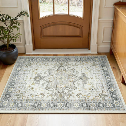 Lofus 8x10 Area Rugs for Living Room Bedroom, Soft Boho Carpet Floral Brown