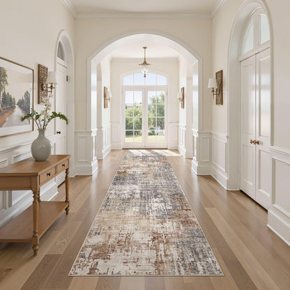 DMOYEST Area Rug Living Room Rugs 9x12 Washable Abstract Grey Carpet