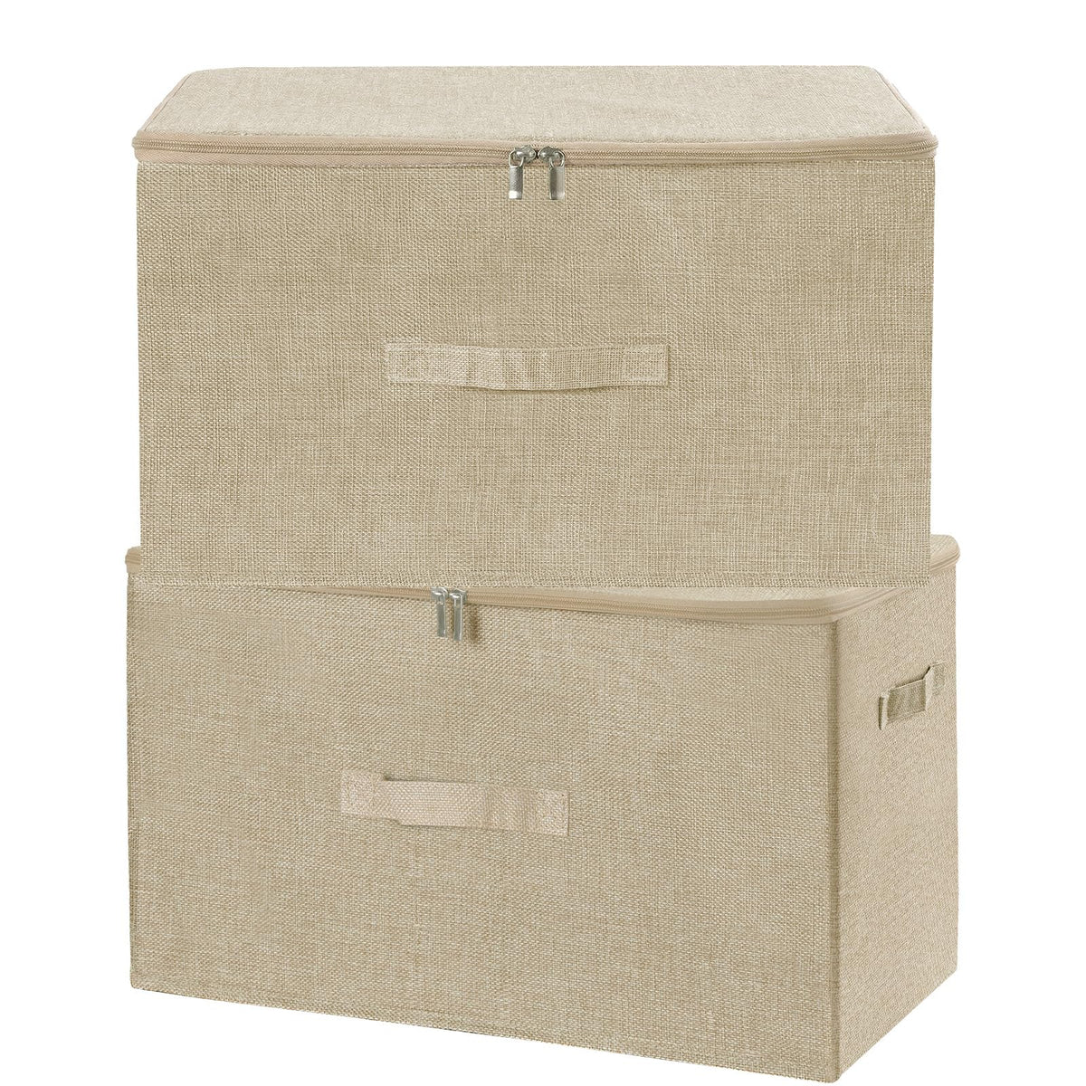 ANMINY Fabric Storage Bins with Zipper Lids, 15"x10"x6", Gray, 1 PCS