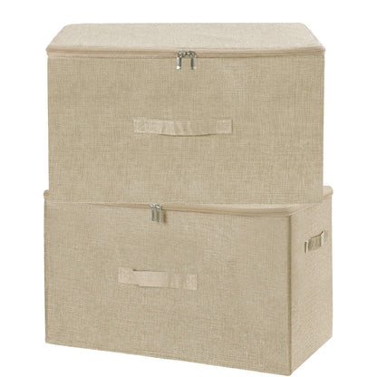 ANMINY Fabric Storage Bins with Zipper Lids, 15"x10"x6", Gray, 1 PCS