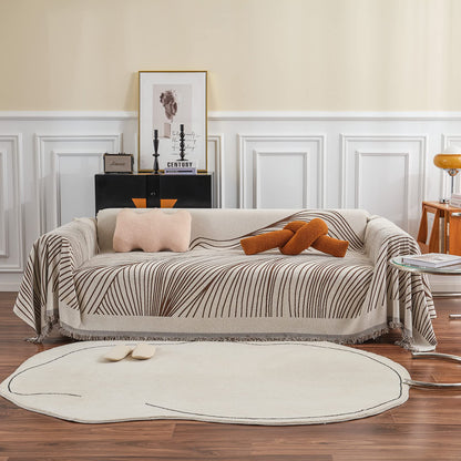VClife Bohemian Sofa Covers Chenille Couch Cover for Sectional Couch, Soft Non Slip Couch Covers for 2 Cushion Sofa Breathable Sofa Furniture Protector Slip Cover for Couch, Pumpkin, 71"X118"