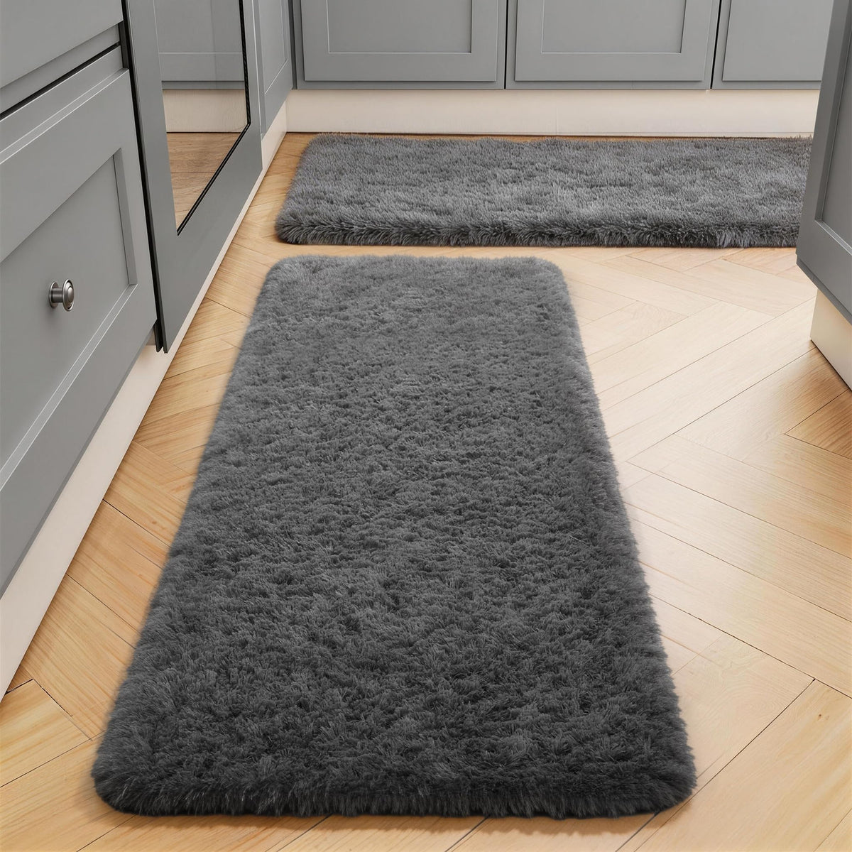 Ophanie Area Rugs 9x12 Living Room, Large Grey Bedroom Carpet, Big Shag Indoor Thick Soft Nursery Rug, Gray Fluffy Carpets for Boy and Girls Room Dorm Home Decor Aesthetic