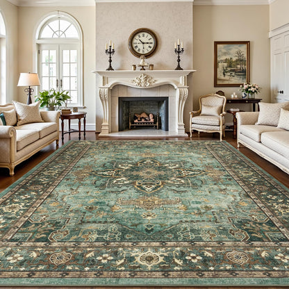 Lofus 8x10 Area Rugs for Living Room Bedroom, Soft Boho Carpet Floral Brown