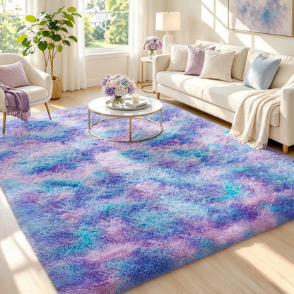 Ophanie Area Rugs 9x12 Living Room, Large Grey Bedroom Carpet, Big Shag Indoor Thick Soft Nursery Rug, Gray Fluffy Carpets for Boy and Girls Room Dorm Home Decor Aesthetic