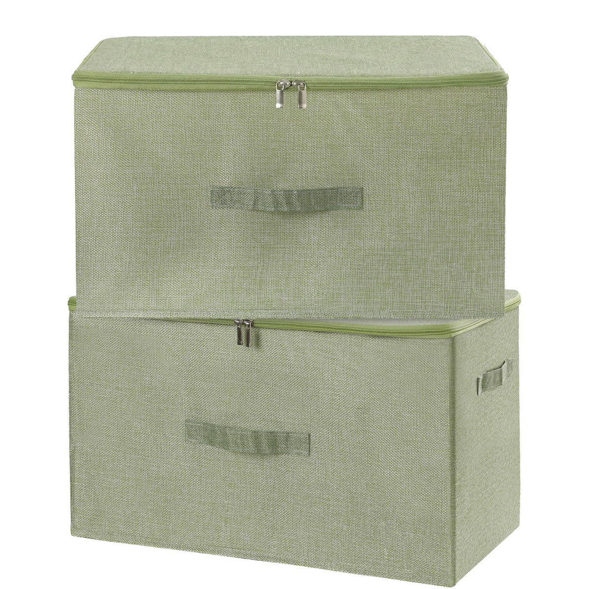 ANMINY Fabric Storage Bins with Zipper Lids, 15"x10"x6", Gray, 1 PCS