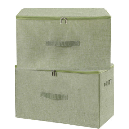 ANMINY Fabric Storage Bins with Zipper Lids, 15"x10"x6", Gray, 1 PCS