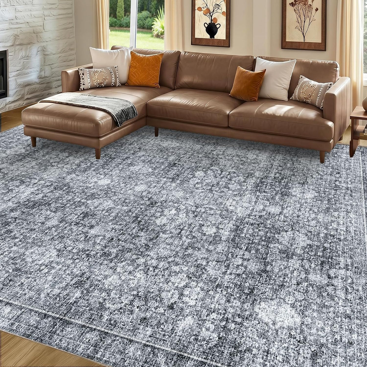 Sasttie 8x10 Area Rugs, Ultra-Soft Washable Rug for Living Room, Beige
