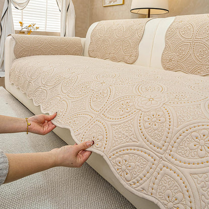 Floral Pattern Non-Slip Quilted Sectional Couch Covers Washable