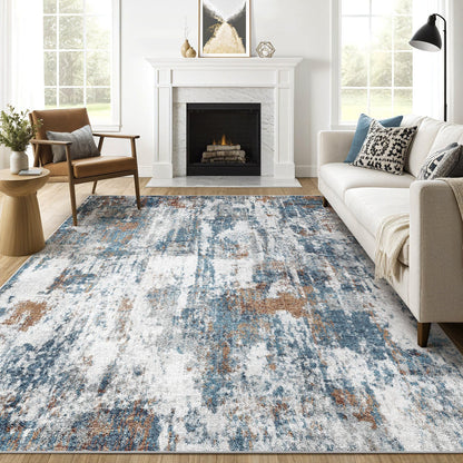 LOONGRUG 6x9 Area Rugs Washable Neutral Modern Abstract Living Room Rug