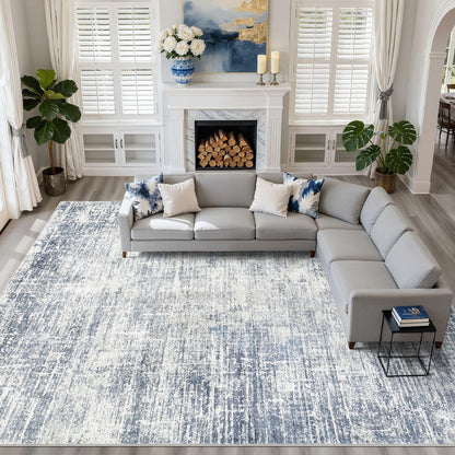 LOONGRUG 8x10 Area Rugs Washable Neutral Modern Rug for Living Room Brown