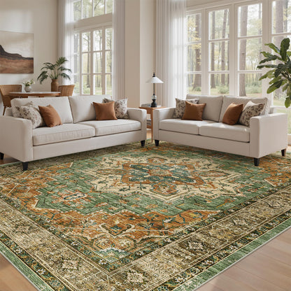 befbee 8x10 Area Rugs for Living Room, Washable Vintage Non Slip Rug
