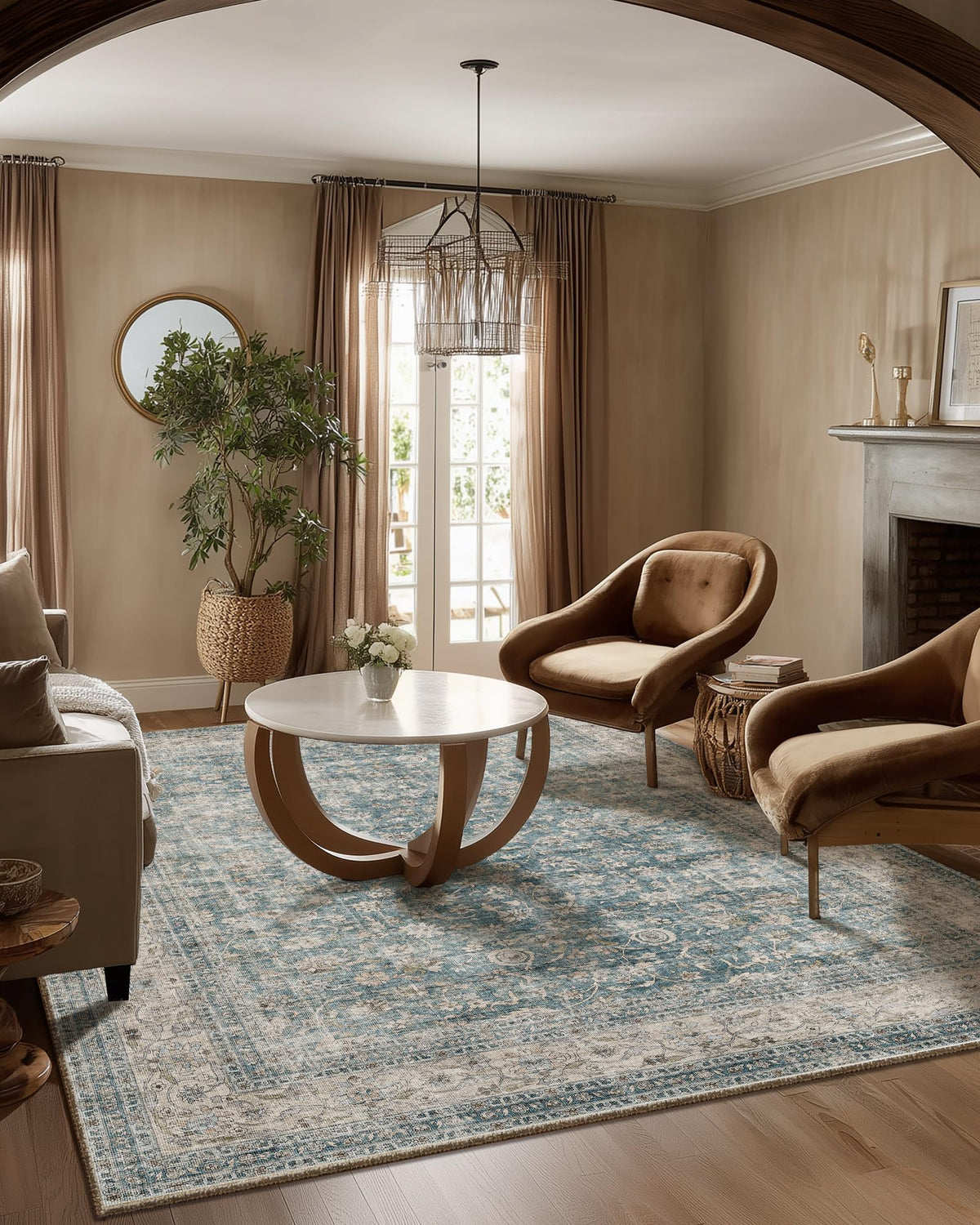Area Rugs 9x12 Living Room: Washable Bedroom Rug Non Slip Large Boho Carpet