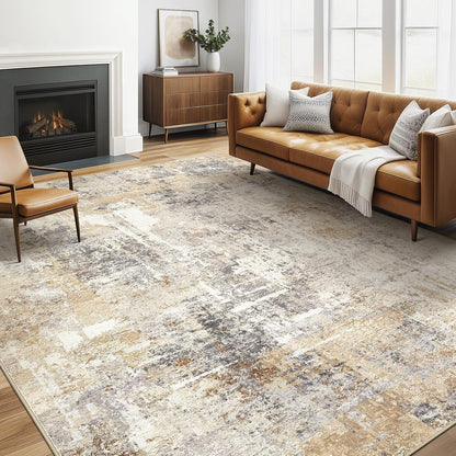 LOONGRUG 6x9 Area Rugs Washable Neutral Modern Abstract Living Room Rug