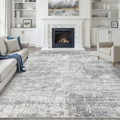 LOONGRUG 8x10 Area Rugs Washable Neutral Modern Rug for Living Room Brown
