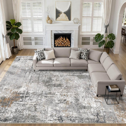 LOONGRUG 6x9 Area Rugs Washable Neutral Modern Abstract Living Room Rug