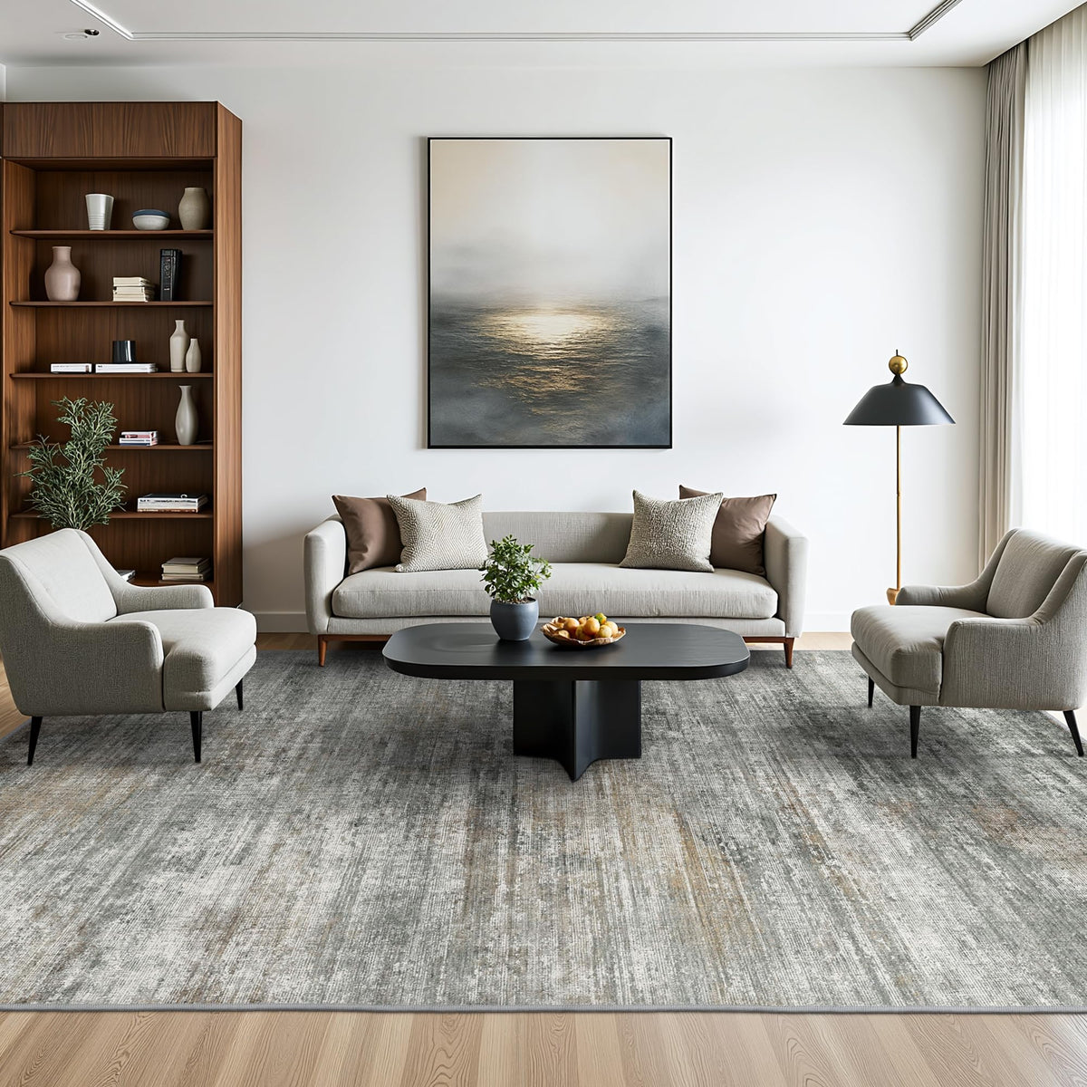 BEIMO 5X7 Area Rug for Living Room, Modern Abstract Washable Soft Non Slip