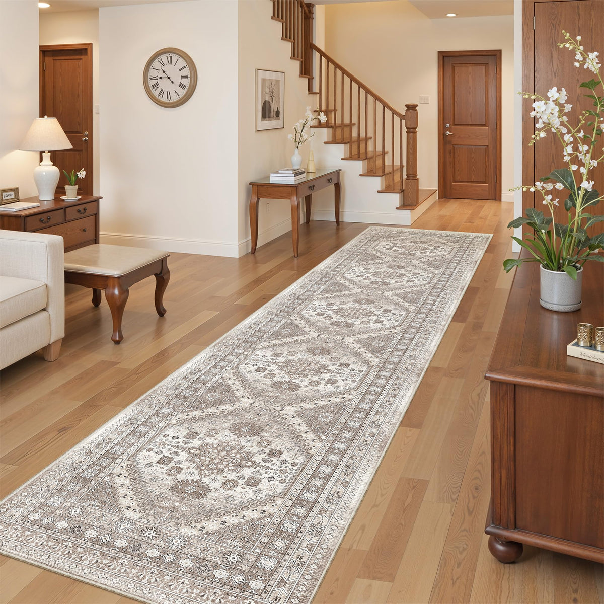 befbee 8x10 Area Rugs for Living Room, Washable Vintage Non Slip Rug