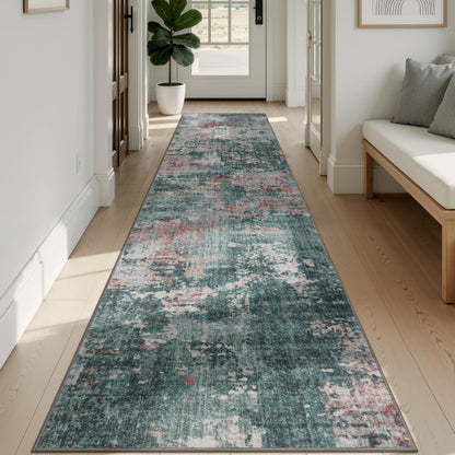 Sasttie 8x10 Washable Area Rug, Modern Abstract Large Carpet, Black & White