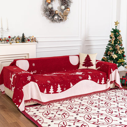 MYSKY HOME Sofa Covers for 2 Cushion Couch L Shaped Couch Cover Washable Couch Cover with Tassels Boho Couch Covers Non Slip Super Universal Soft Sofa Slipcover for Kids, Dogs, Pets, 71"x118", White