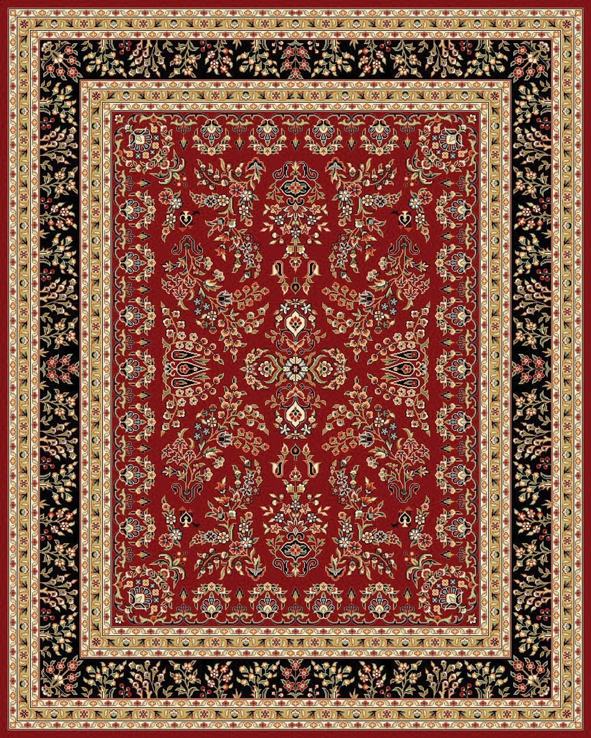 SAFAVIEH Lyndhurst Area Rug 9'x12', Traditional Red & Black LNH331B