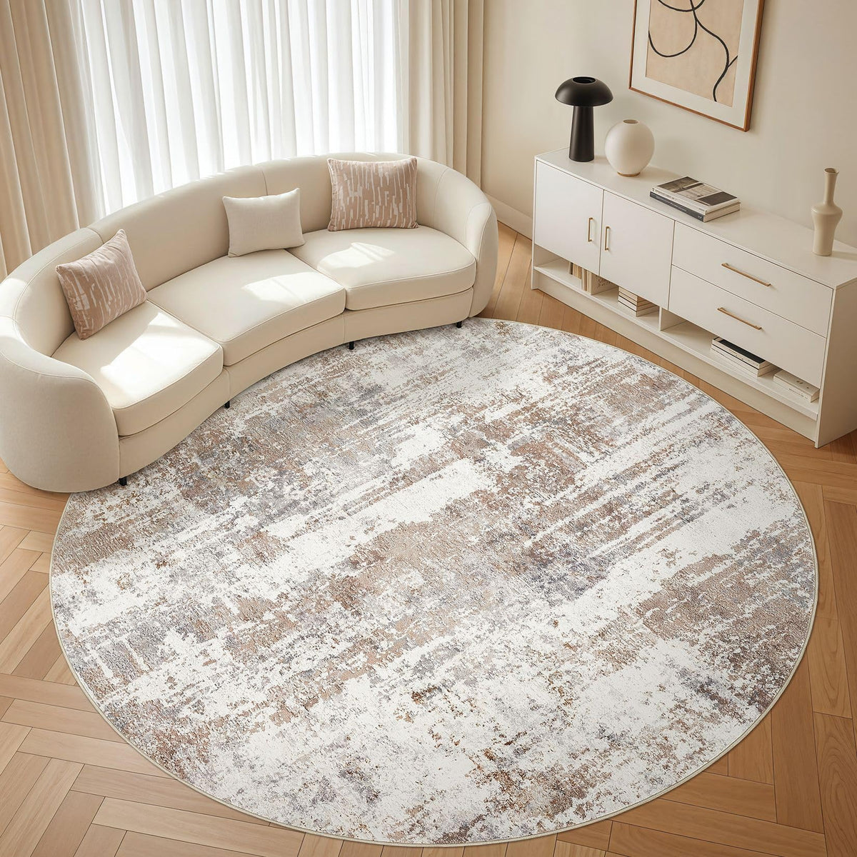 LOONGRUG 6x9 Area Rugs Washable Neutral Modern Abstract Living Room Rug