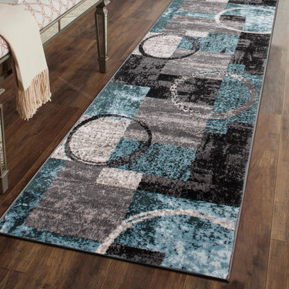 Rugshop Circle Design Contemporary Durable Area Rug Gray 7'10" x 10'2"