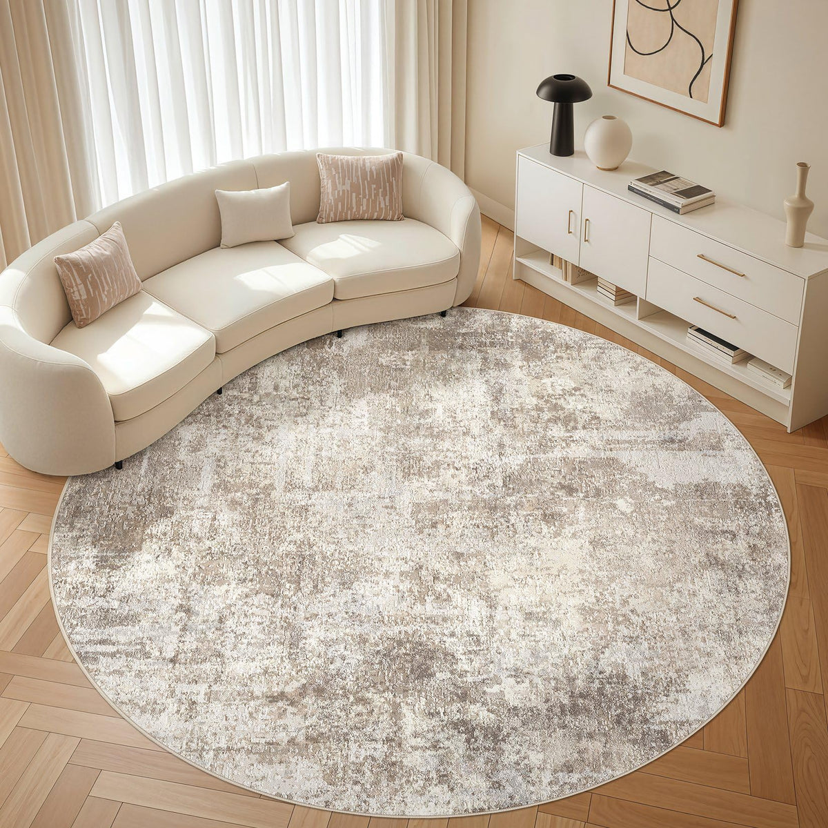 LOONGRUG 6x9 Area Rugs Washable Neutral Modern Abstract Living Room Rug