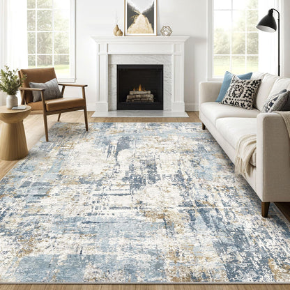 LOONGRUG 6x9 Area Rugs Washable Neutral Modern Abstract Living Room Rug