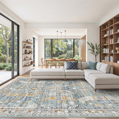 befbee 8x10 Area Rugs for Living Room, Washable Vintage Non Slip Rug