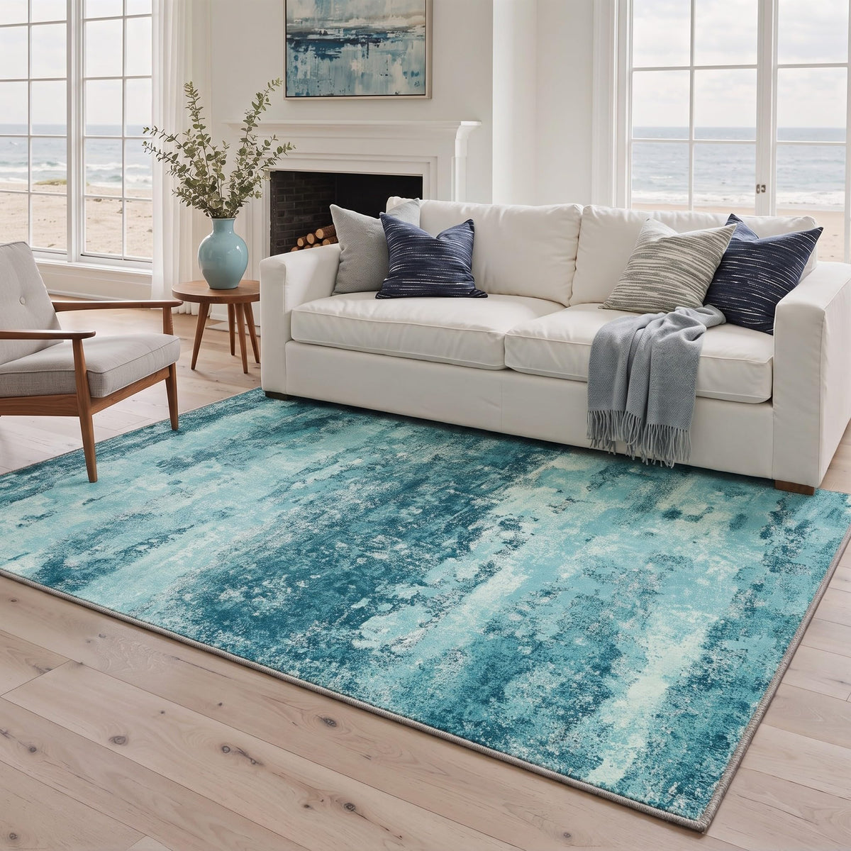 BEIMO 5X7 Area Rug for Living Room, Modern Abstract Washable Soft Non Slip