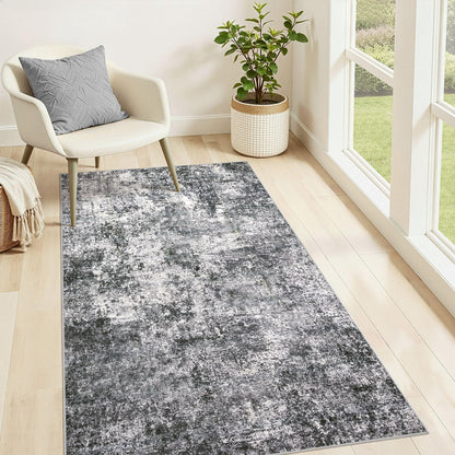 DMOYEST Area Rug Living Room Rugs 9x12 Washable Abstract Grey Carpet