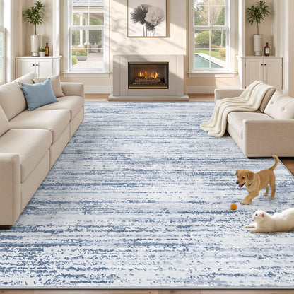 Area Rug 6x9 Living Room Rugs: Washable Modern Rug Non-Slip Soft Rugs Stain Resistant Printed Rug Indoor Carpet for Bedroom Kitchen Dining Room Nursery Home(Beige, 6'x9')