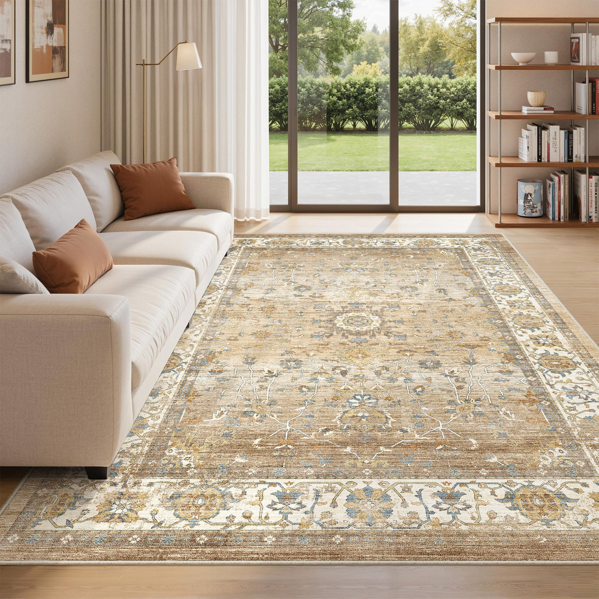 befbee 8x10 Area Rugs for Living Room, Washable Vintage Non Slip Rug