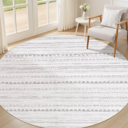 Nakagishi 10X14 Area Rugs for Living Room: Washable Modern Abstract Rug with Non-Slip Silicone Backing Low Pile Soft Carpet for Bedroom & Dining Decor Ideal for Families with Kids and Pets-Brown