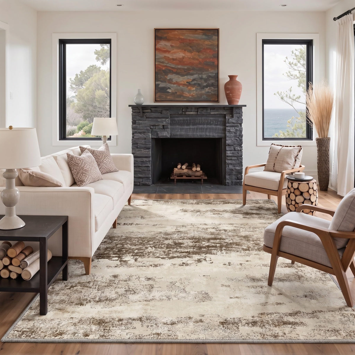 BEIMO 5X7 Area Rug for Living Room, Modern Abstract Washable Soft Non Slip