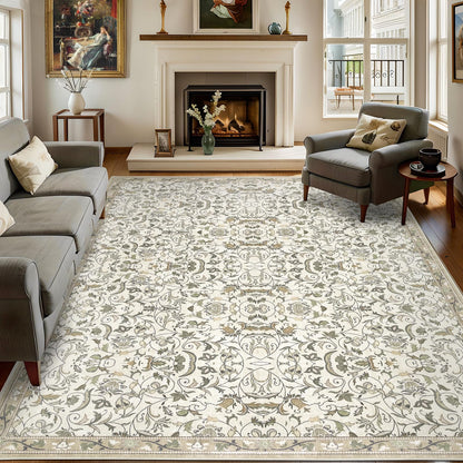 Washable 8×10 Area Rug for Living Room Grey