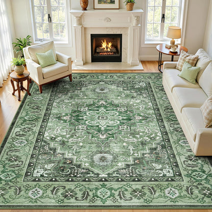 Lofus 8x10 Area Rugs for Living Room Bedroom, Soft Boho Carpet Floral Brown
