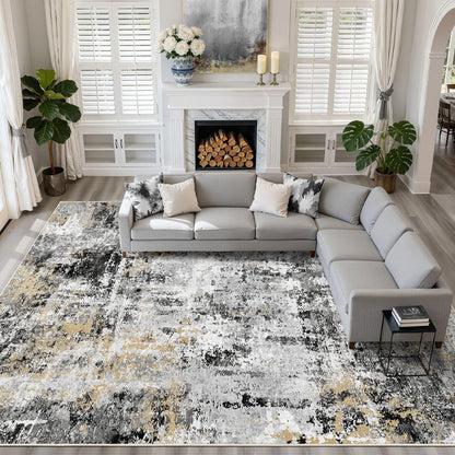 LOONGRUG 6x9 Area Rugs Washable Neutral Modern Abstract Living Room Rug