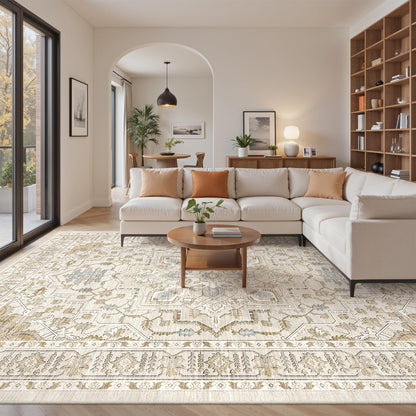 befbee 8x10 Area Rugs for Living Room, Washable Vintage Non Slip Rug